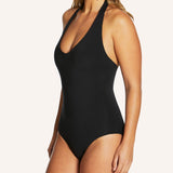 Adult Swim Halter One Piece - Black