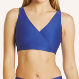 Teens First Textured Swim Top - Electric Blue