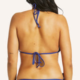 Swim Textured Triangle Bikini Top - Electric Blue