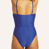Swim Textured Period Hi Cut One Piece - Electric Blue