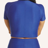 Swim Textured Short Sleeve Rash Top - Electric Blue