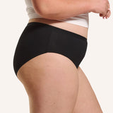 Cotton Period Midi Brief - Black