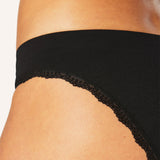 Luna Lace Side Seamfree Period Bikini - Black