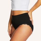 Luna Lace Side Seamfree Full Brief - Black