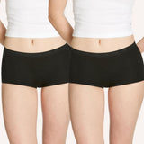 Teens First Period Shortie Brief 2 Pack - Black